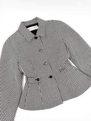 Christian Dior 2022 Houndstooth Wool Jacket — Black  White (FR 36)