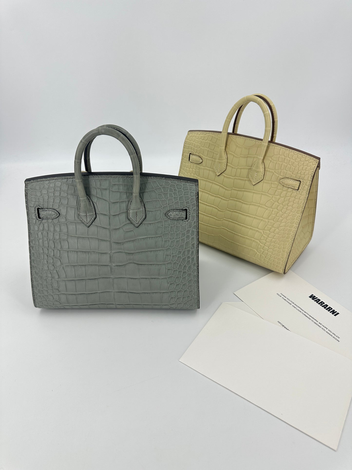 Hermès Birkin 20 Gris Ciment Matte Alligator Gold Hardware