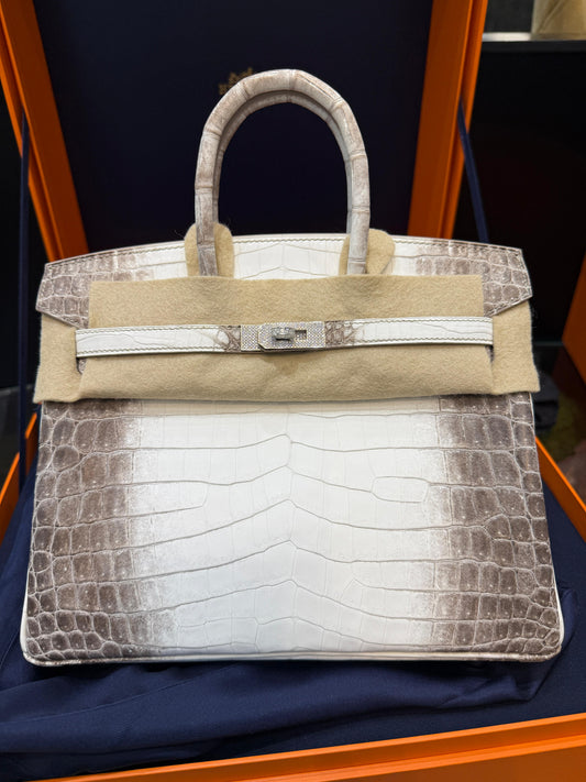 Hermès Birkin 25 Himalaya Niloticus Crocodile Gold Diamond Hardware