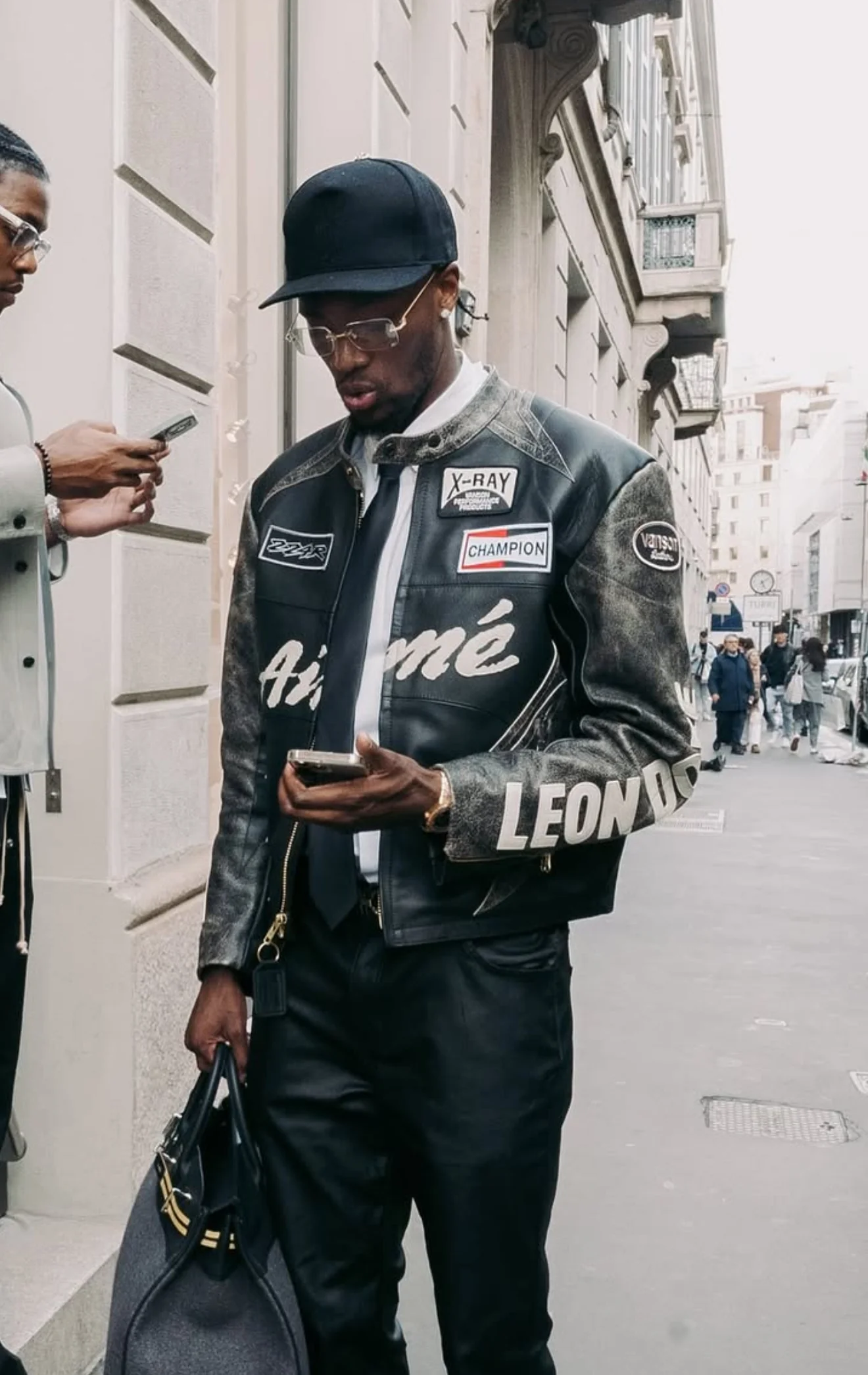 Aimé Leon Dore/ Vanson distressed Leather Moto Jacket - size M