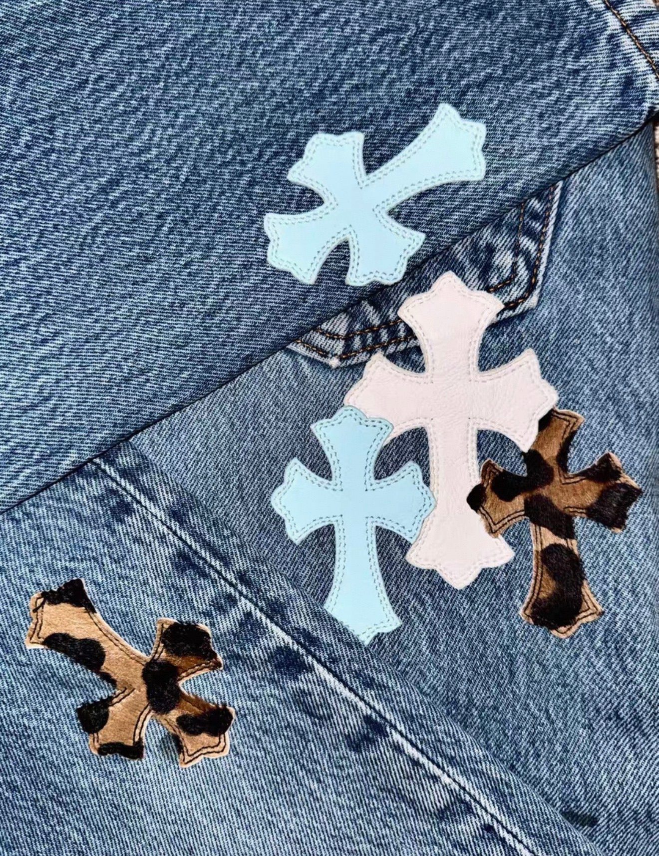 Chrome Hearts St. Barth Limited Edition Light Blue Levis Jeans