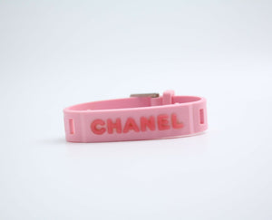 Chanel Vintage 99P Rubber Pink with Peach Wording Bracelet