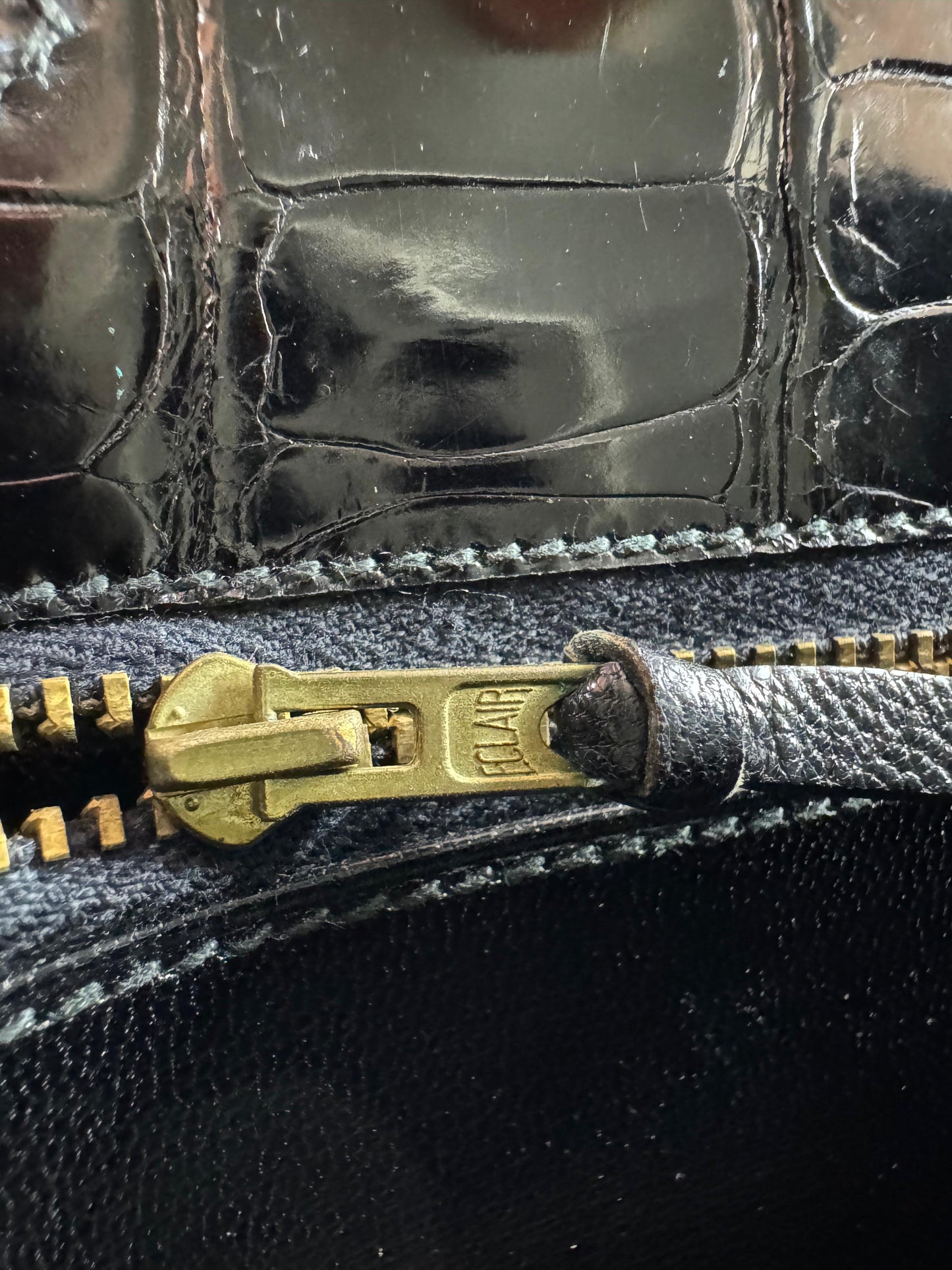 Hermes kelly 28 black shiny crocodile leather Gold hardware