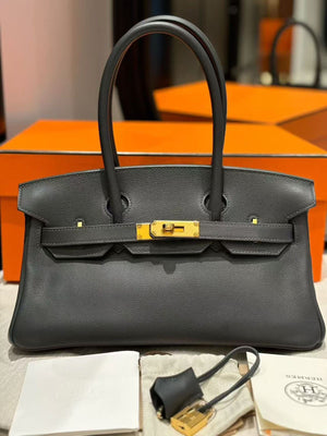 Hermes Birkin Shoulder 29 Ardoise Evercolor Gold Hardware
