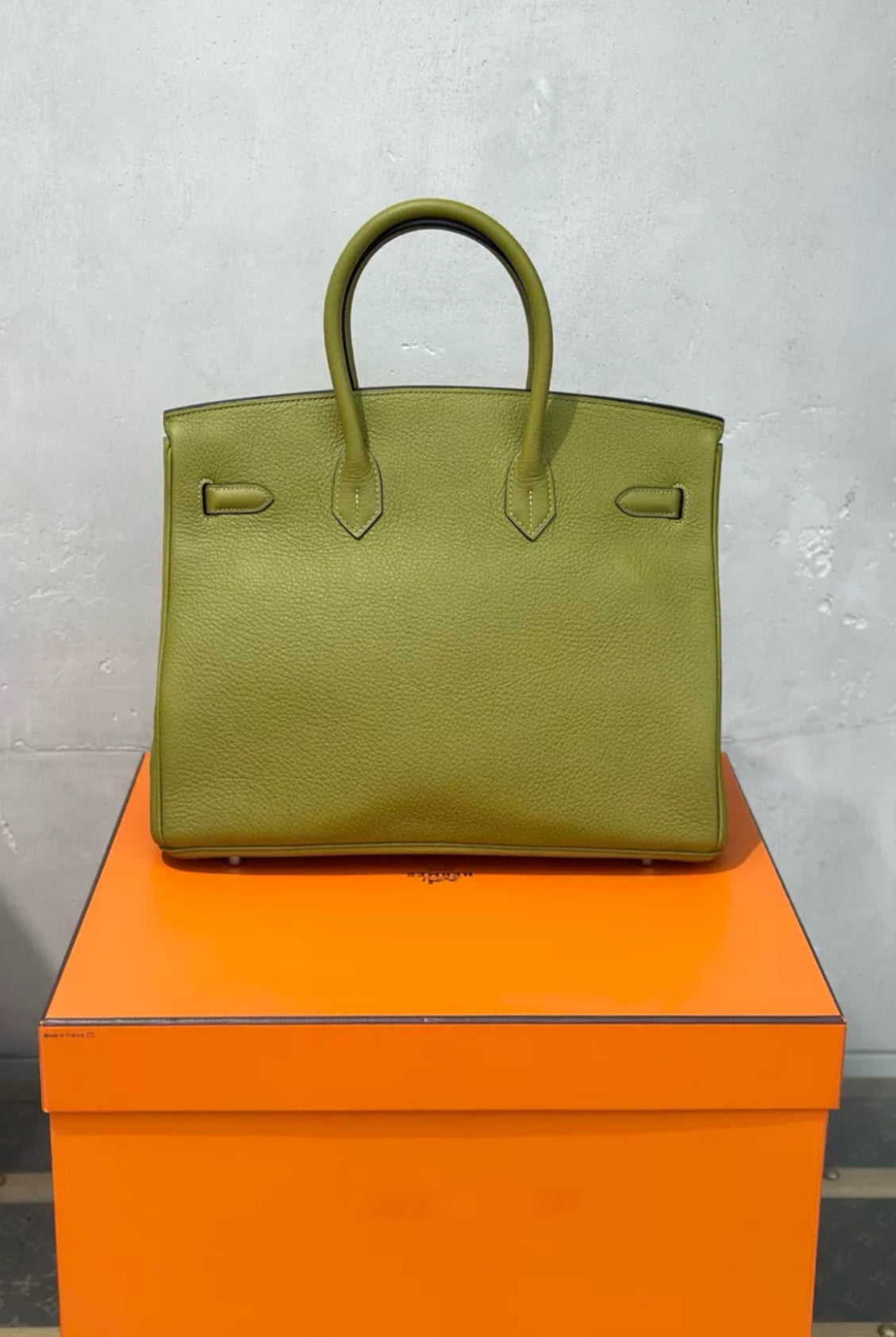 Hermes Birkin 35 Vert Anis Togo Leather Palladium Hardware