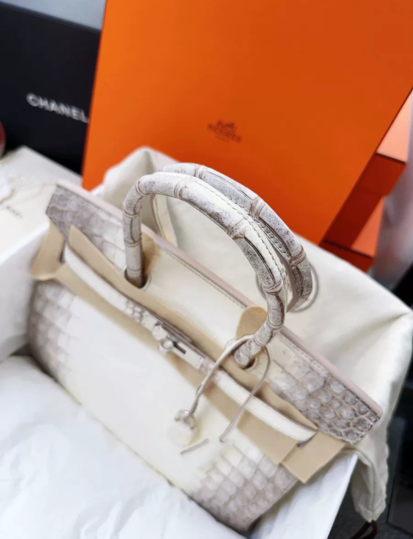 Hermes birkin 30 Himalaya Crocodile Leather Palladium Hardware