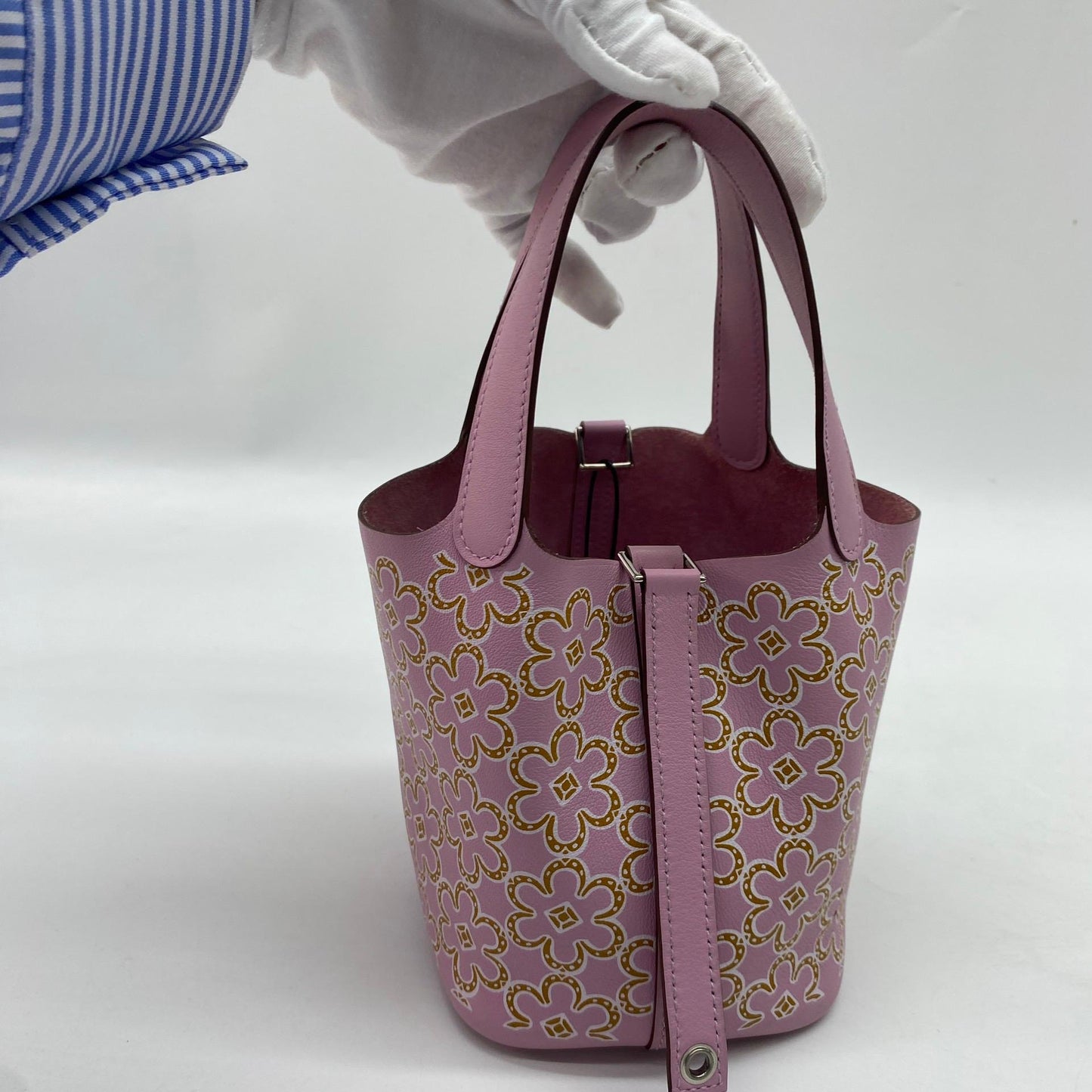 HERMÈS LUCKY DAISY MICRO PICOTIN 14, SWIFT, MAUVE SYLVESTRE