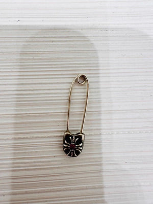 Chrome Hearts 925 Sterling Silver Brooch/Earrings/Pink Diamond