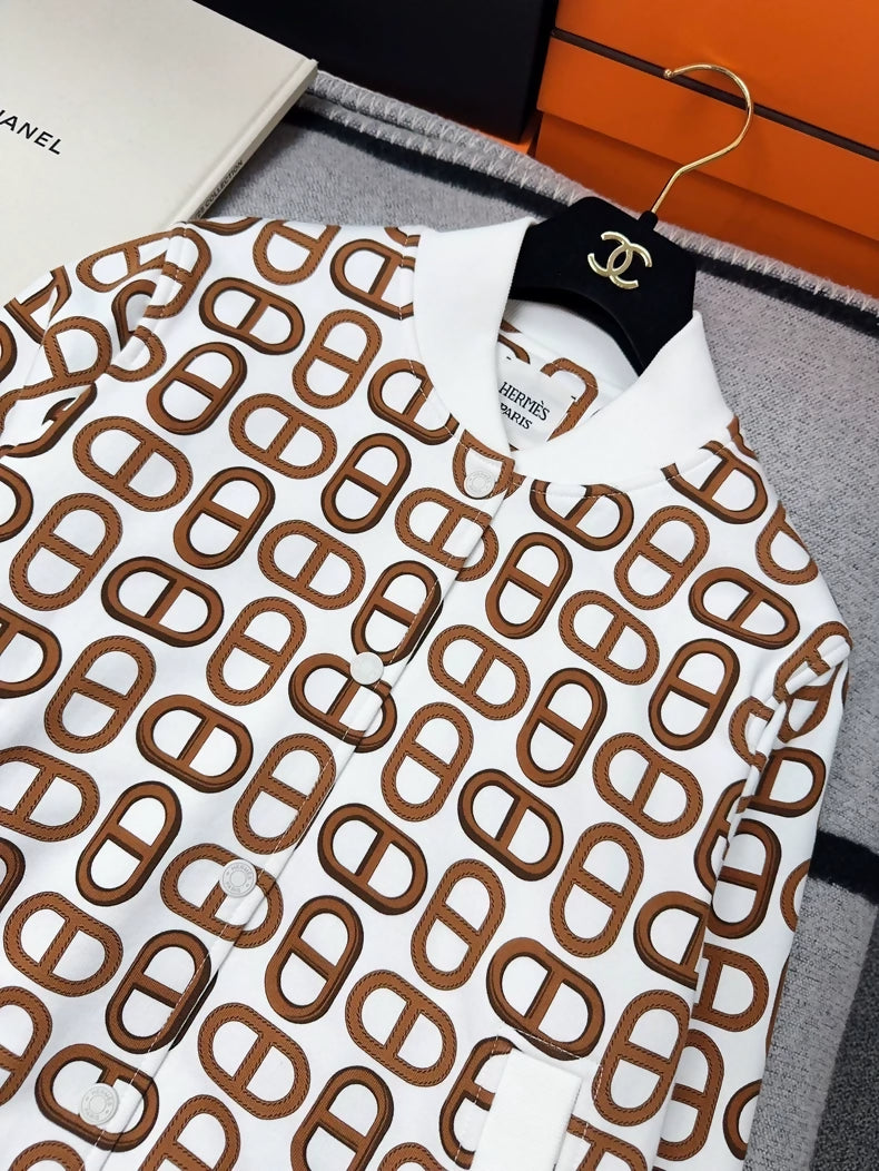 Hermes brown  white jacket