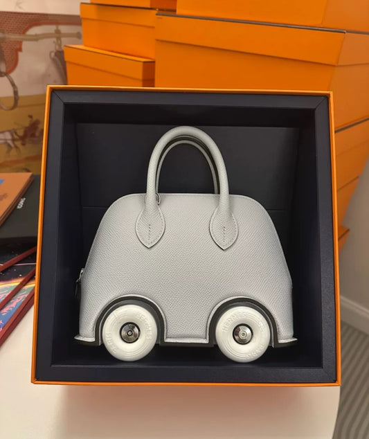 Hermès Limited Edition Gray Epsom Bolide On Wheels Palladium Hardware
