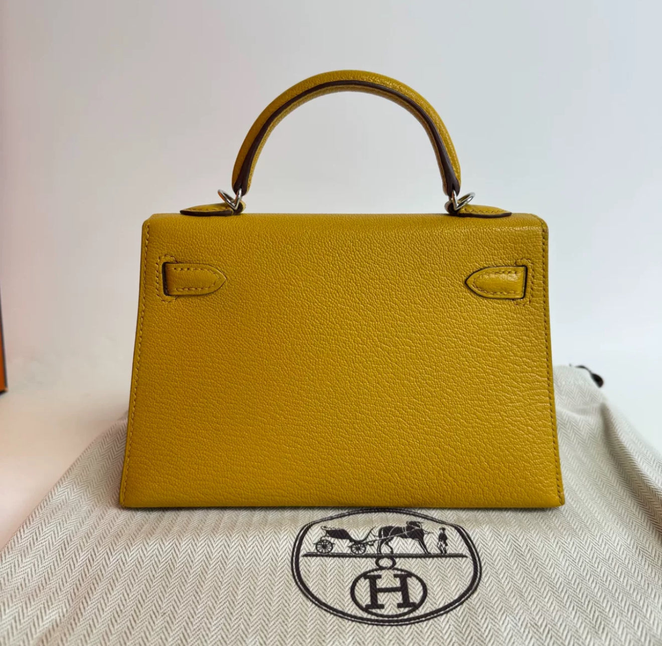 Hermès Kelly 20 Sellier Mini Jaune De Naples Epsom Leather Palladium Hardware