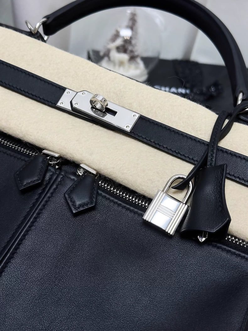 Hermes Kelly lakis 32 black Swift leather palladium hardware