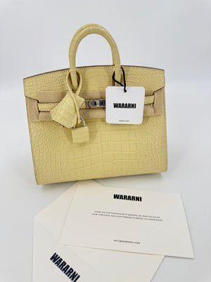 Hermes Birkin 20 Y1 Vanille Matte Alligator Leather Palladium Hardware