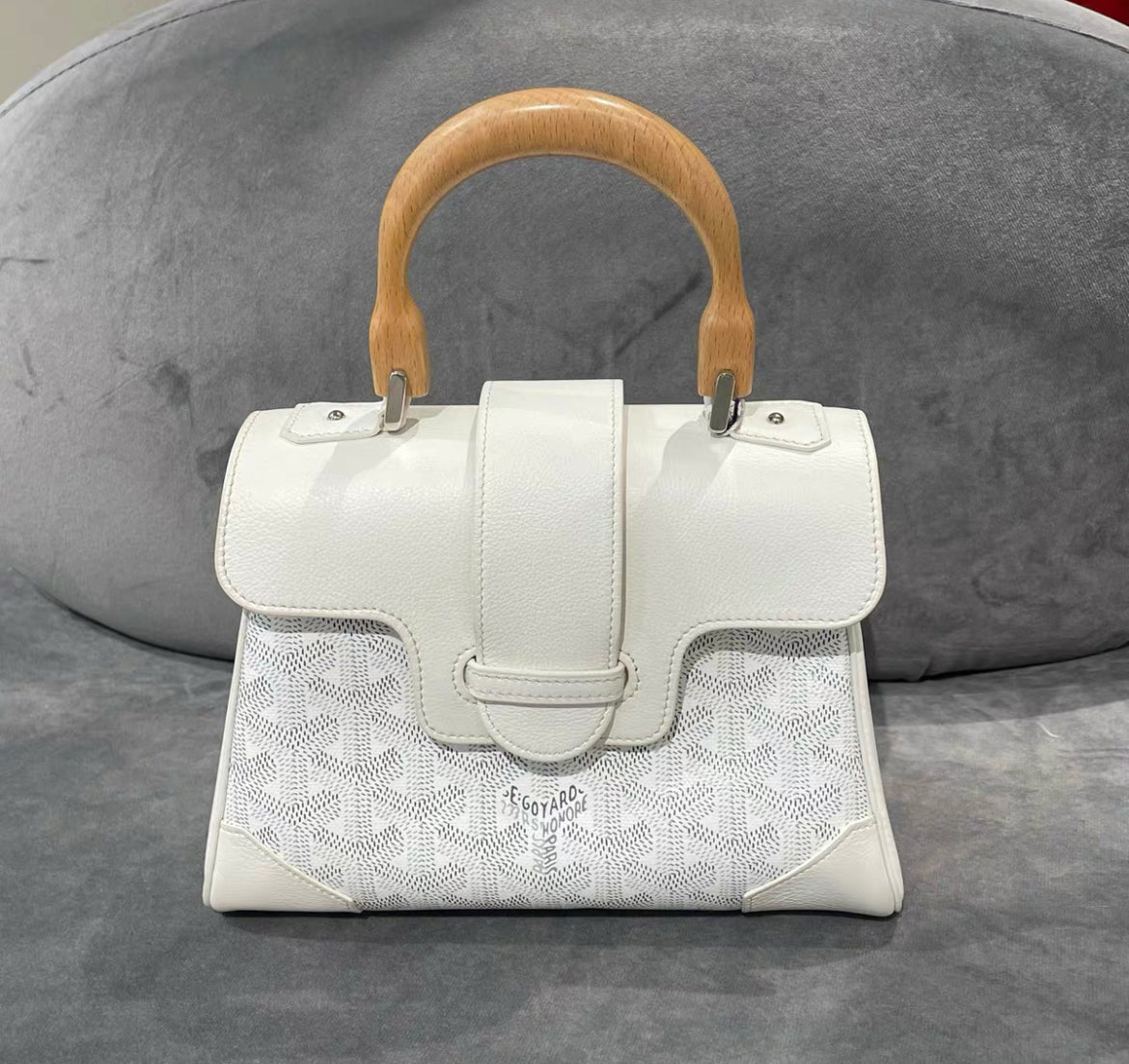 GOYARD SHW Saigon 2 Way Bag Coated Canvas/Leather White