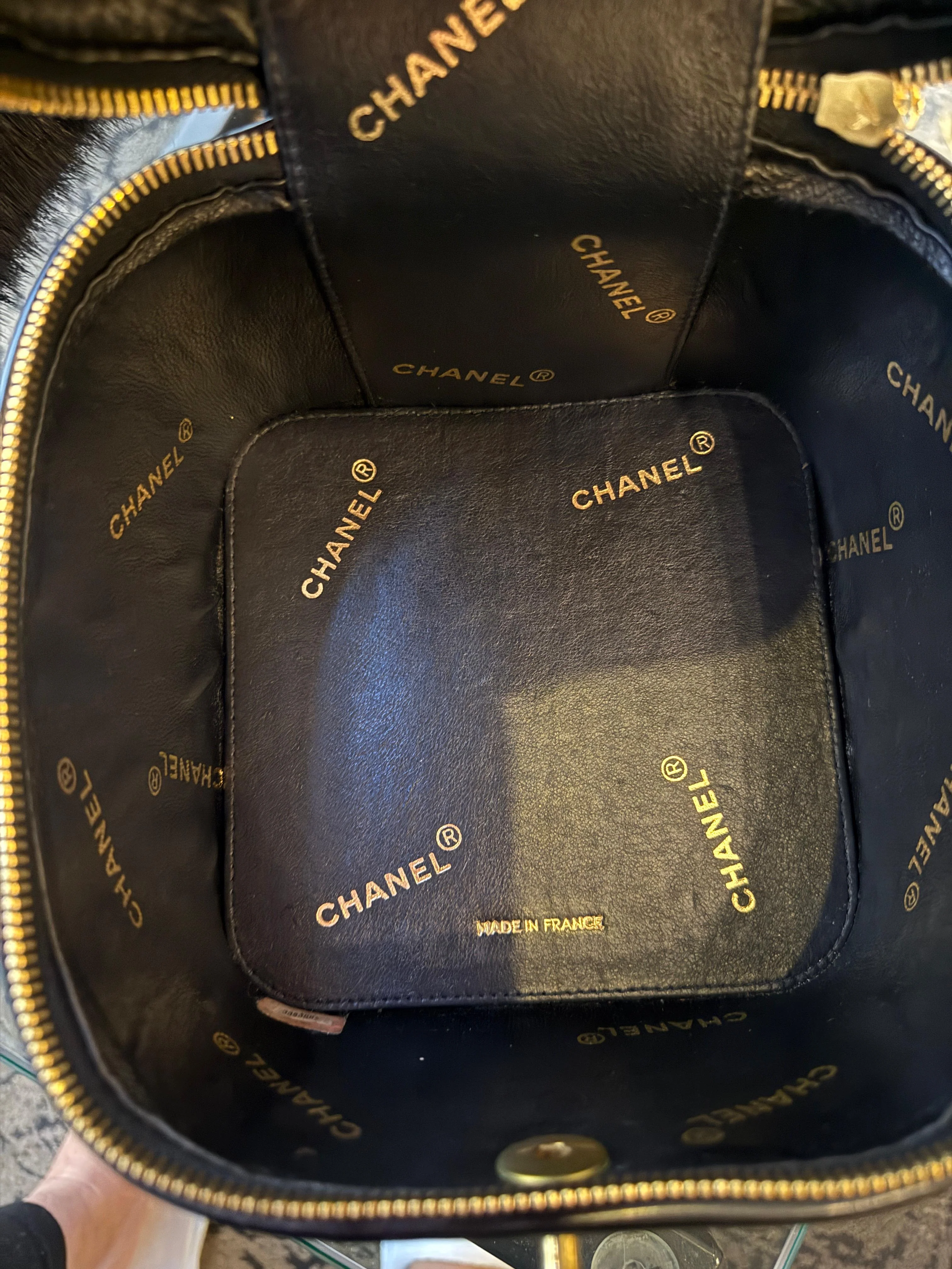 Chanel 1995 Black Patent Rhinestone Vanity Mirror Case — Ultra Rare Collector’s Piece