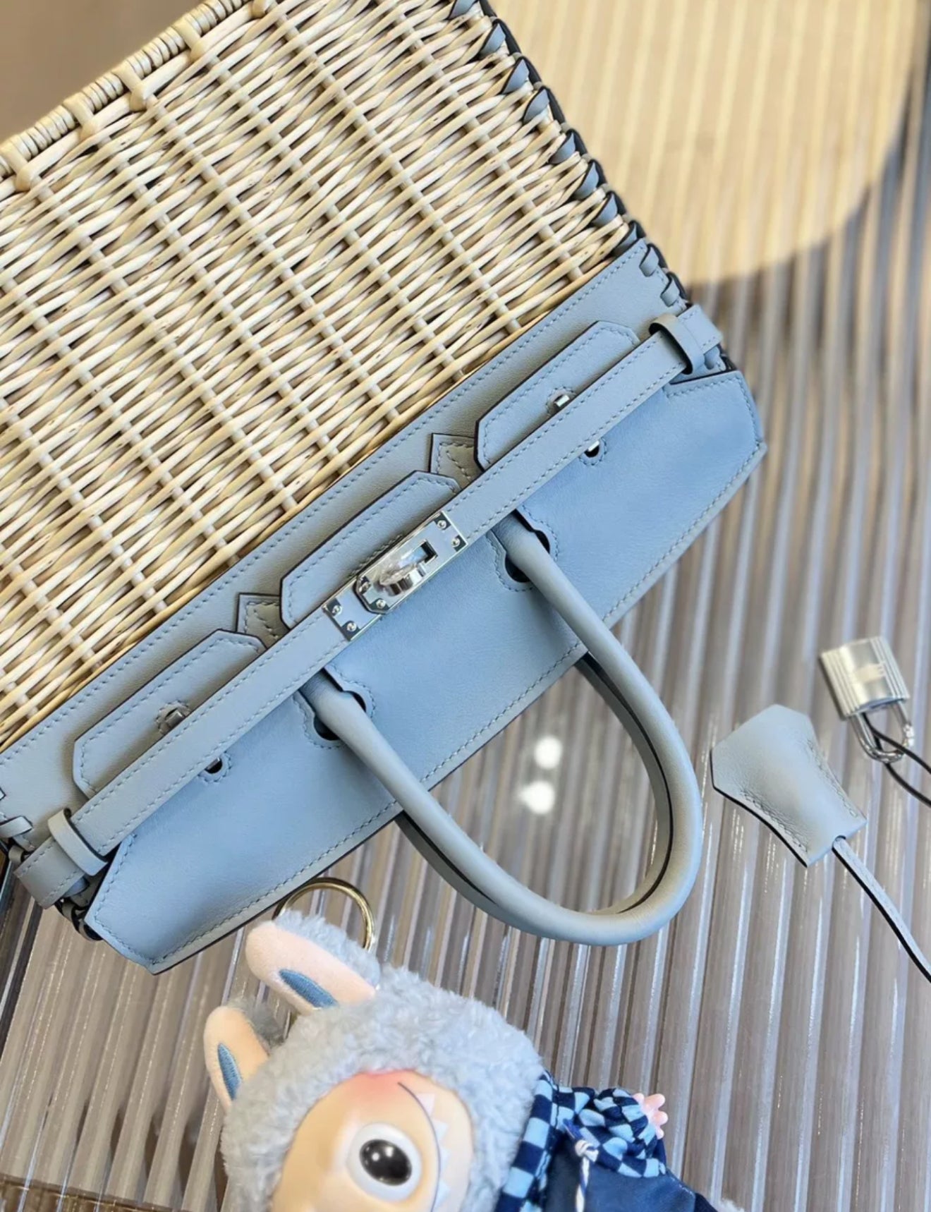 Hermès Birkin 25 Picnic Blue Glacier Swift Leather Palladium Hardware