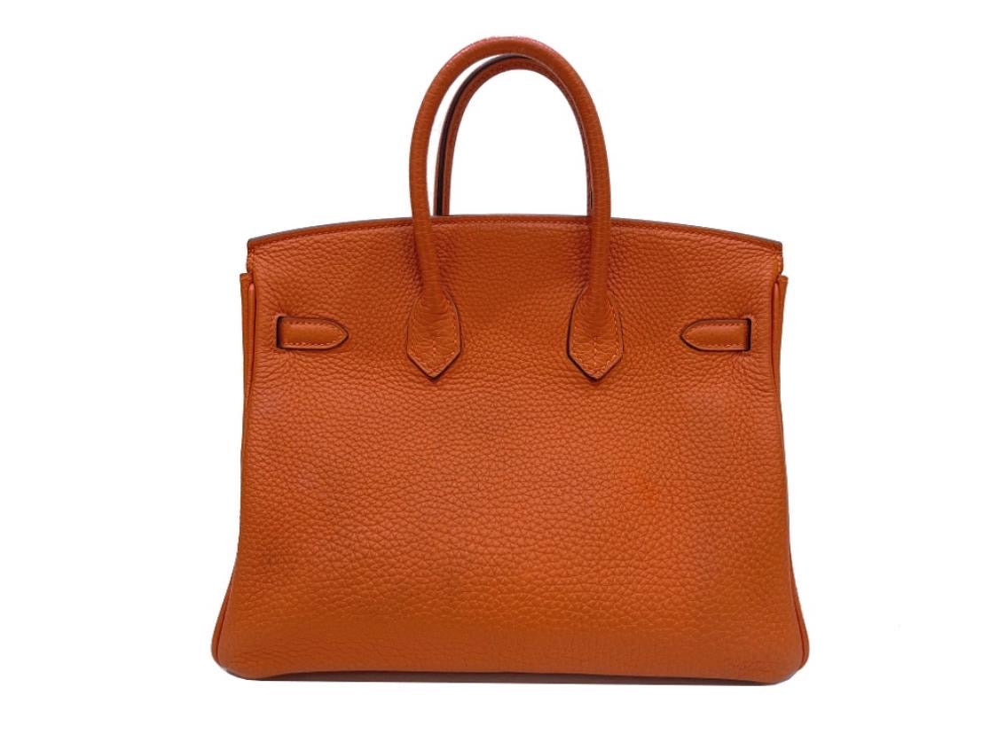 Hermes Birkin 25 Orange Togo Leather Gold Hardware