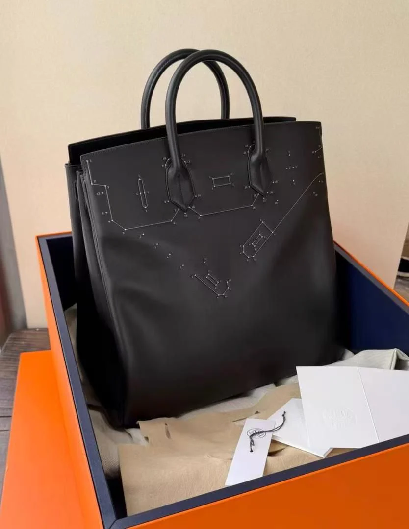 Hermes HAC 40 A Relier Black Evergrain leather