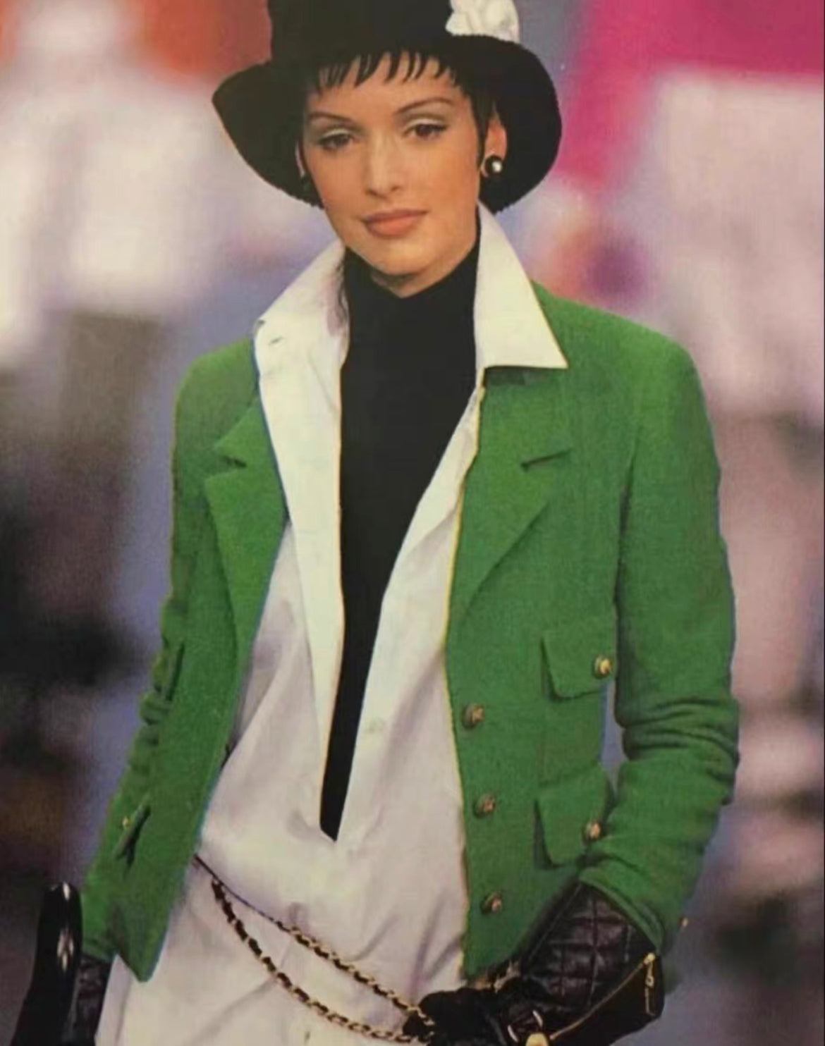 Vintage Chanel 93A Green runway jacket size 40
