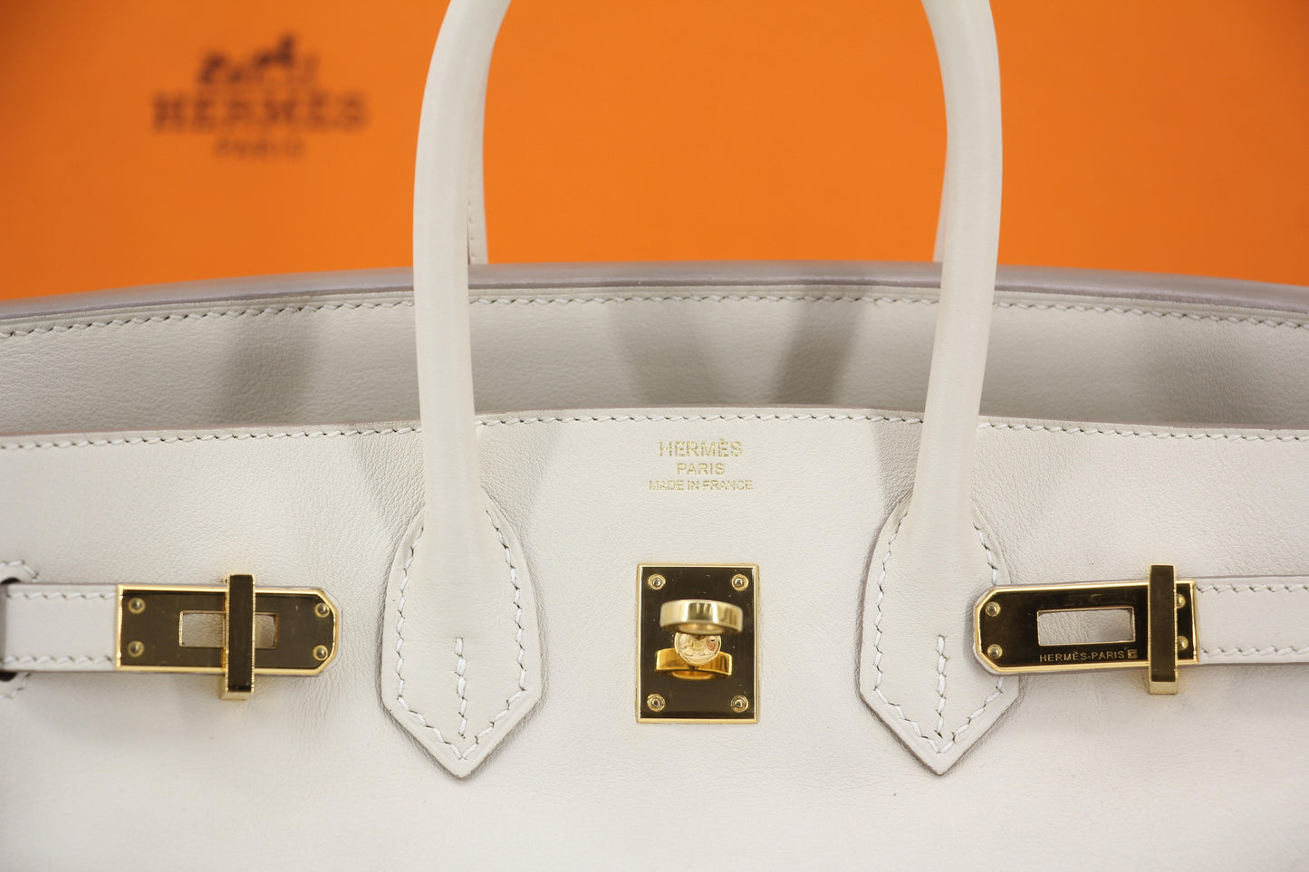 Hermes Birkin 25 Craie Swift leather gold hardware