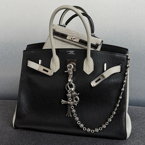 Hermes Birkin 35 Black  Gris Perle Togo leather palladium hardware