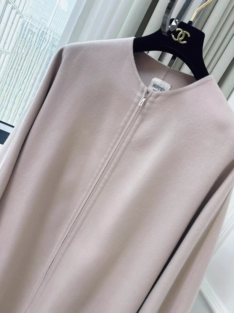 Hermes nude pink cashmere coat