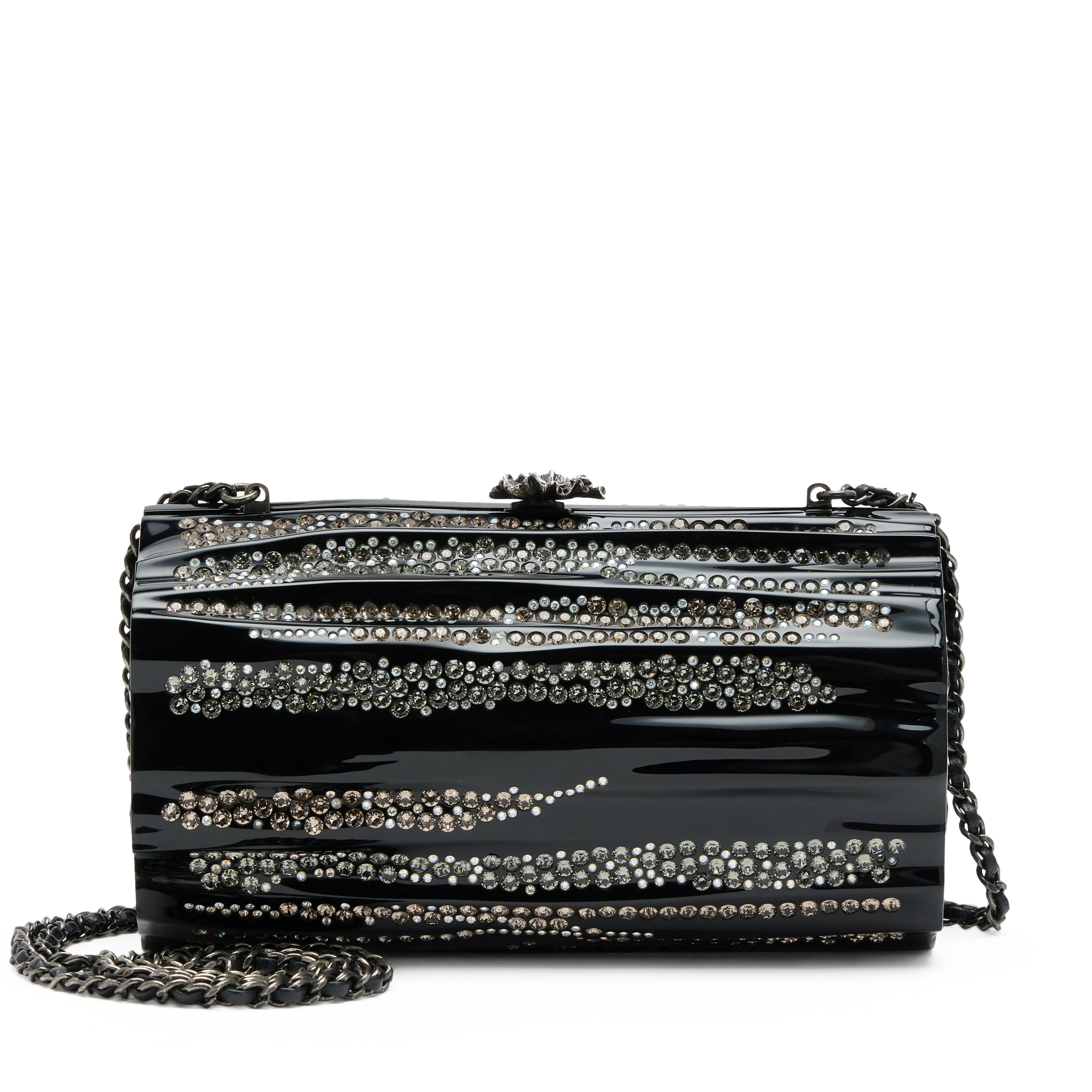 Chanel Black Plexiglass Strass CC Minaudière – 2018