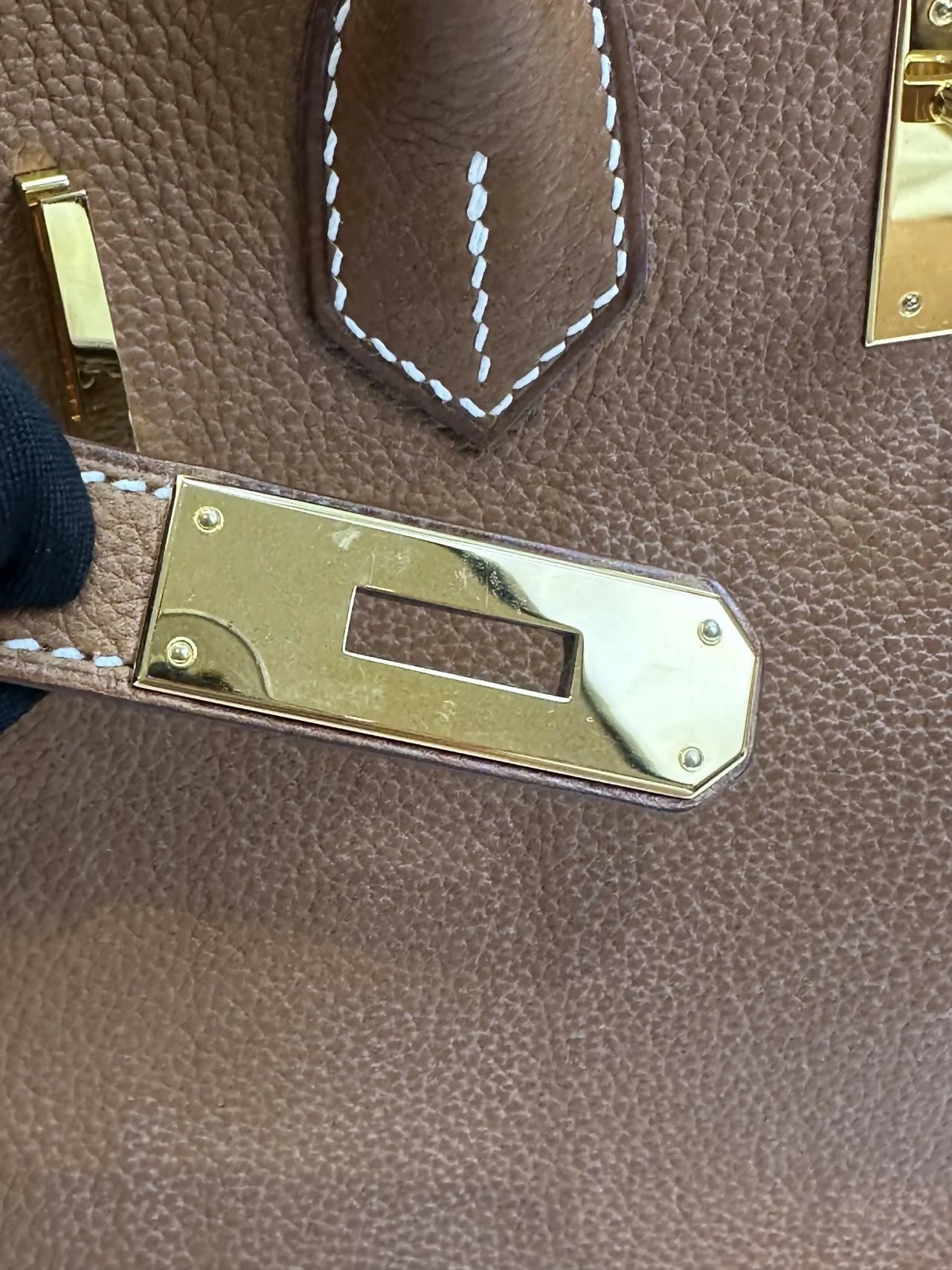 Hermès Birkin 30 Birkin Barenia Faubourg Leather with Gold Hardware U Stamp