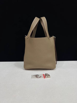 Hermes picotin 18 Etoupe leather palladium hardware