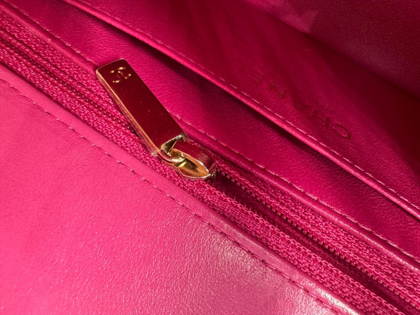 Chanel pink Lambskin Chevron Quilted Medium Double Flap