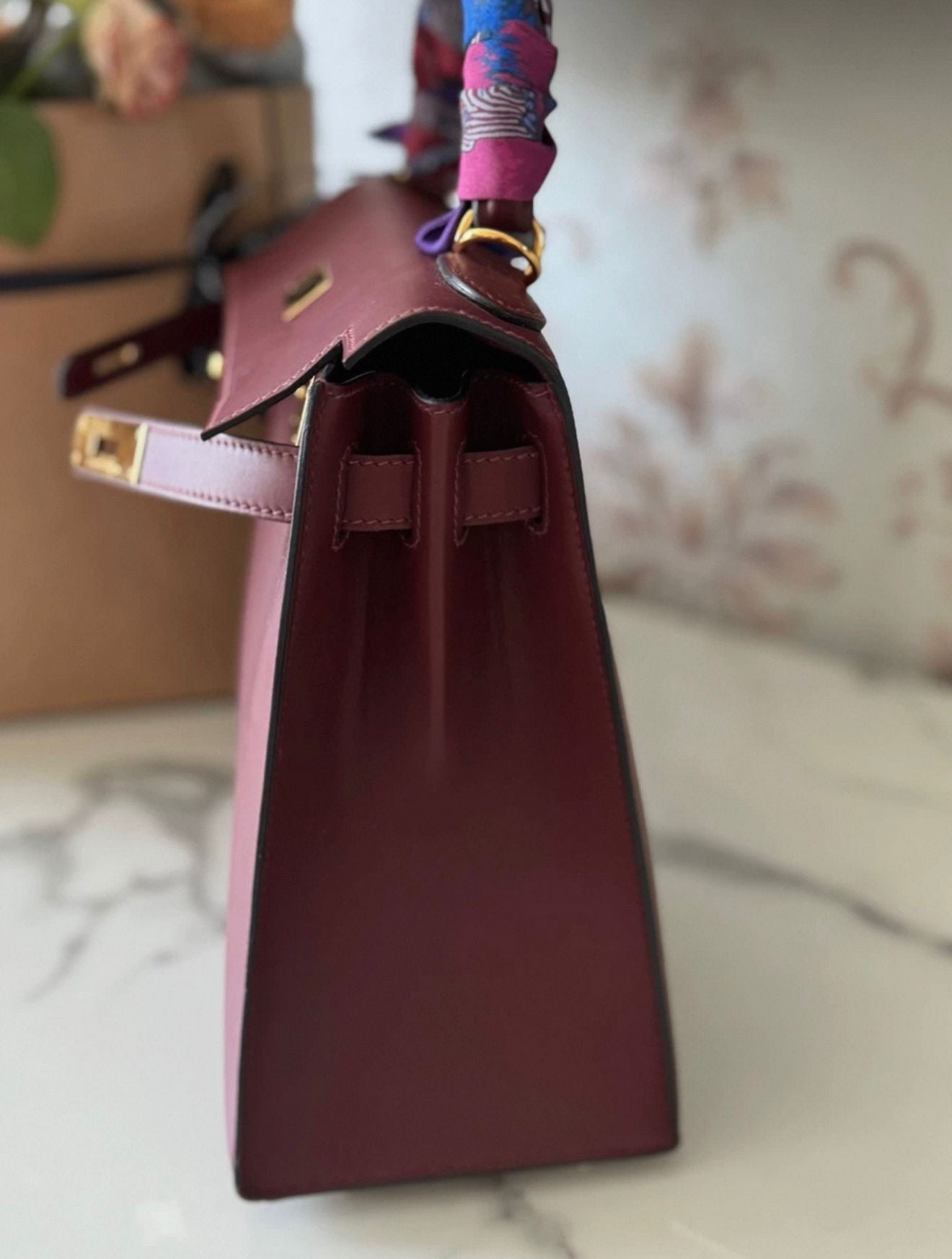 Hermès Kelly 28 Sellier Rouge H Sombrero Matt Box leather Gold Hardware