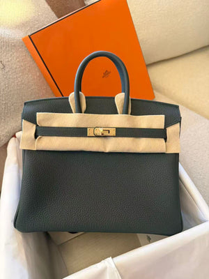 Hermes Birkin 25 Vert Mangrove Togo Permabrass hardware