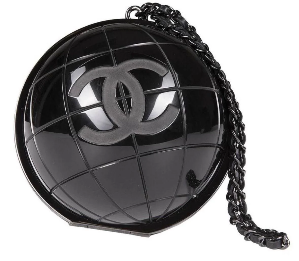 Chanel Fall 2013 RUNWAY BLACK LUCITE GLOBE EVENING BAG