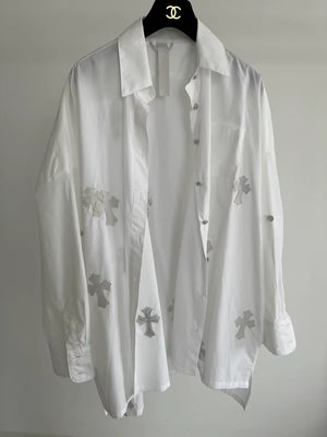 Chrome Hearts white shirts with cross patterns