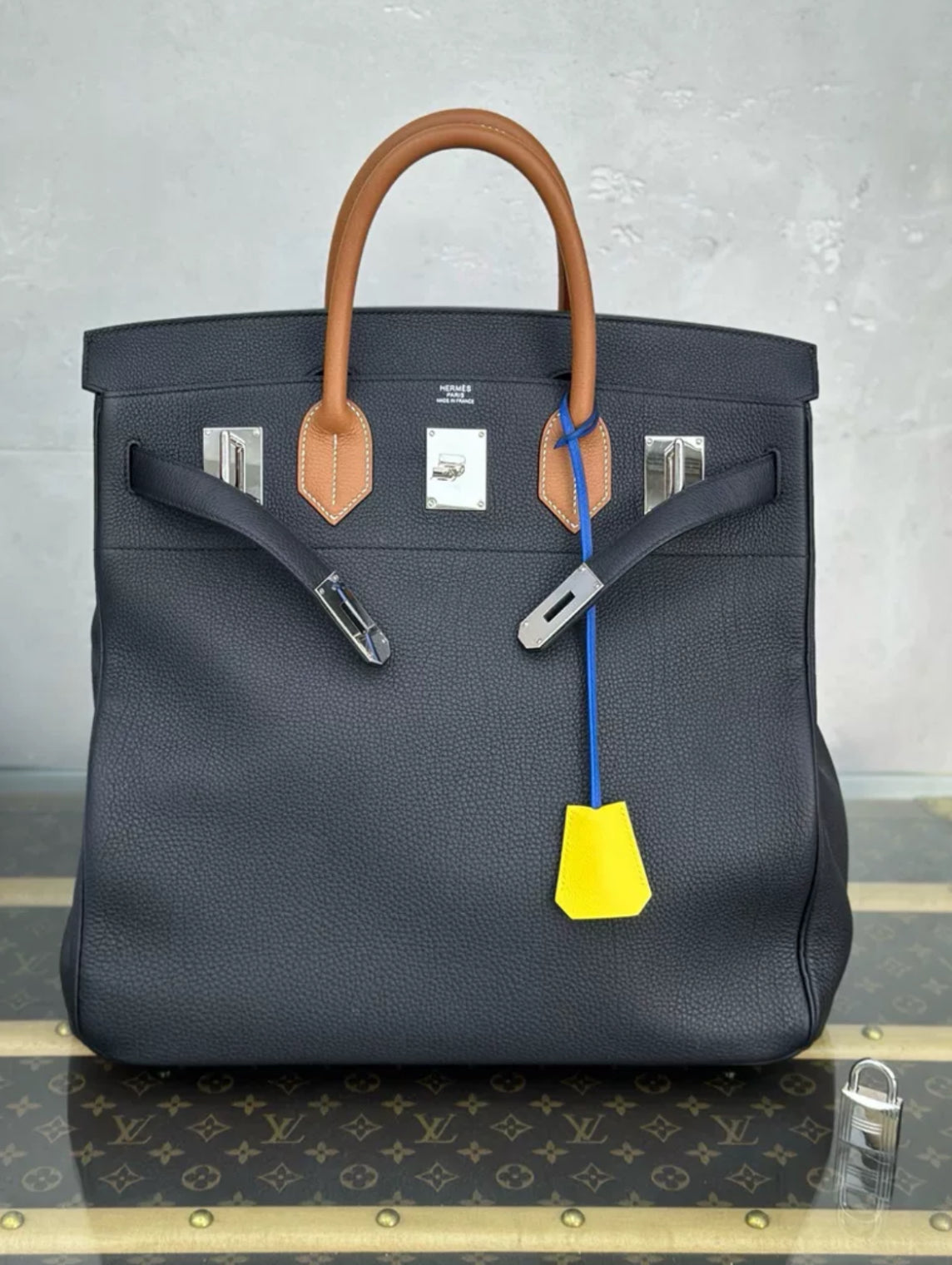 Hermès Birkin HAC 40 Black  Gold  Blue Royale Togo
