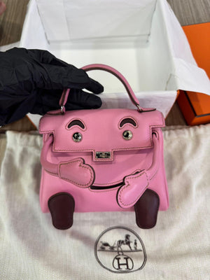 Rare Hermès Kelly Doll Pink Bubblegum Swift Leather Palladium Hardware