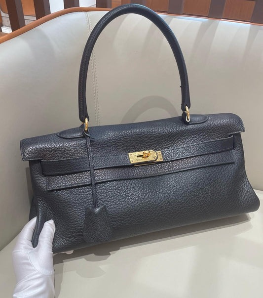Hermes Kelly Shoulder Black Togo Leather Gold Hardware