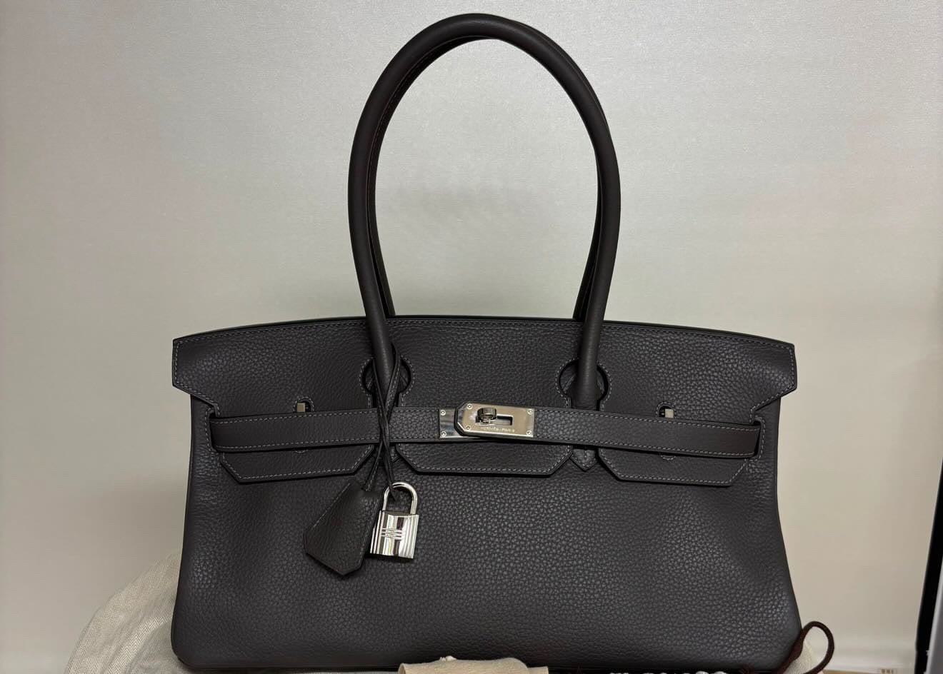 Hermes JPG Birkin Shoulder Chocolate Brown palladium hardware
