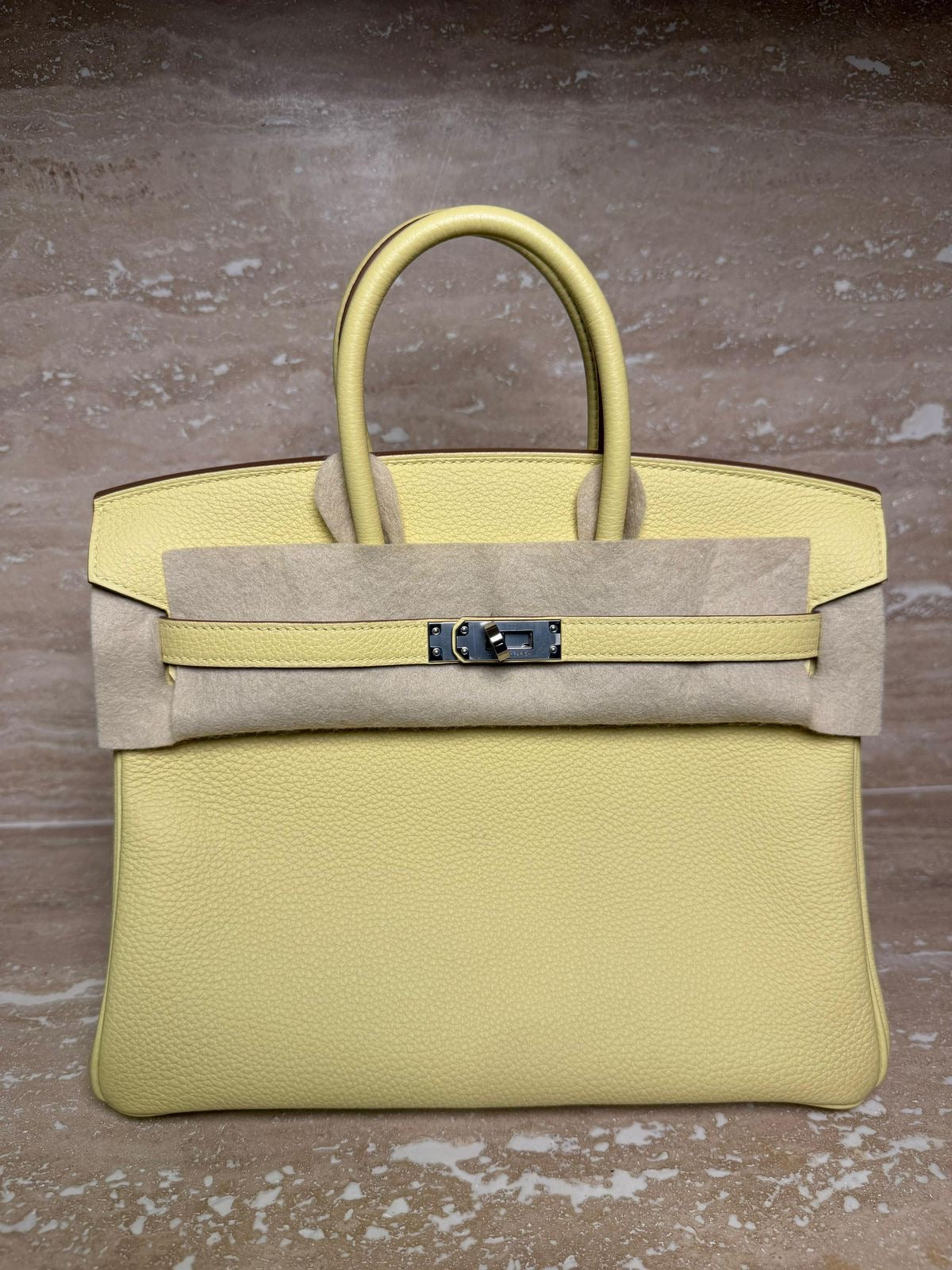 Hermes Birkin 25 Jaune Poussin Togo Palladium hardware