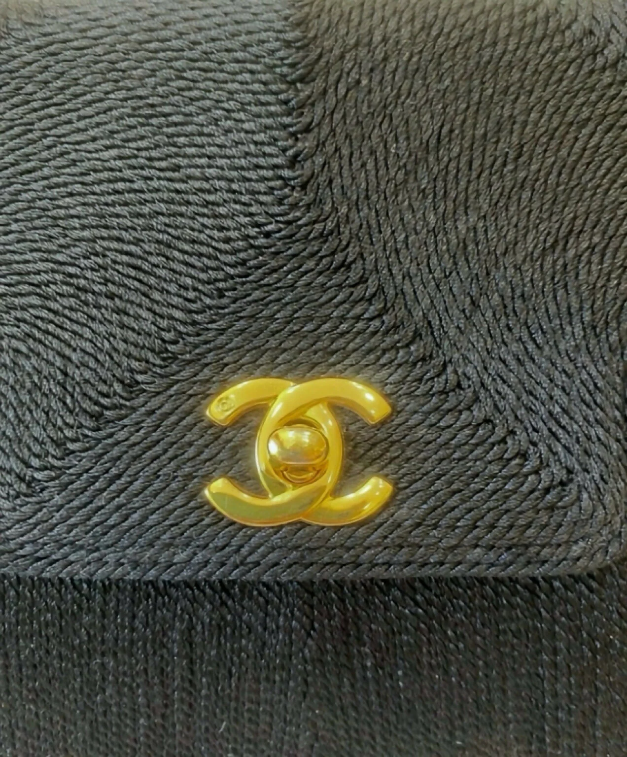 Rare Chanel 1997 Vintage Kelly Black Silk Rope Braided Flap Bag 24K Gold Hardware