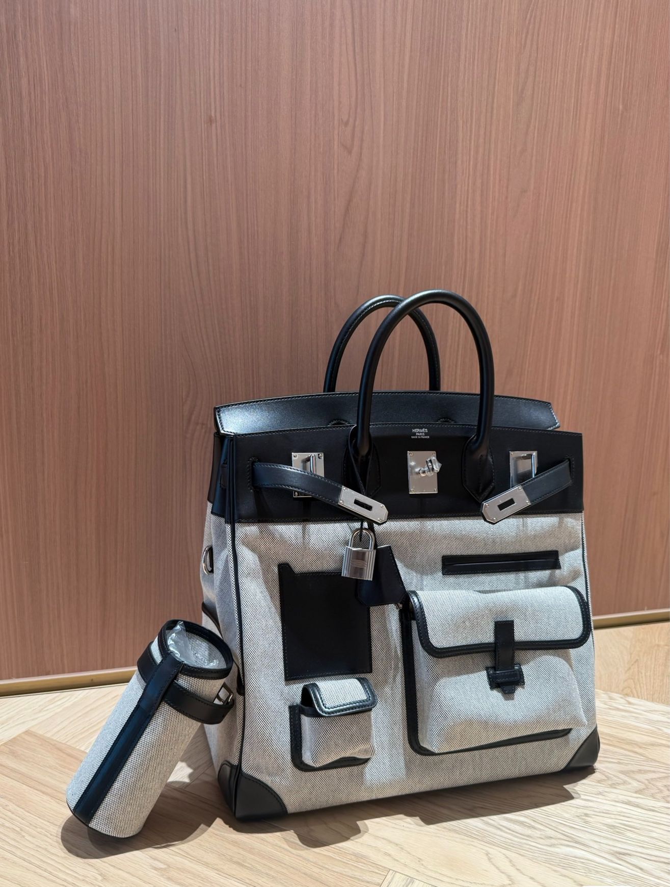 Hermès Cargo HAC Birkin 40 Black Box  Toile with Palladium Hardware Bag
