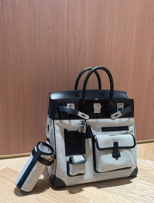 Hermès Cargo HAC Birkin 40 Black Box  Toile with Palladium Hardware Bag