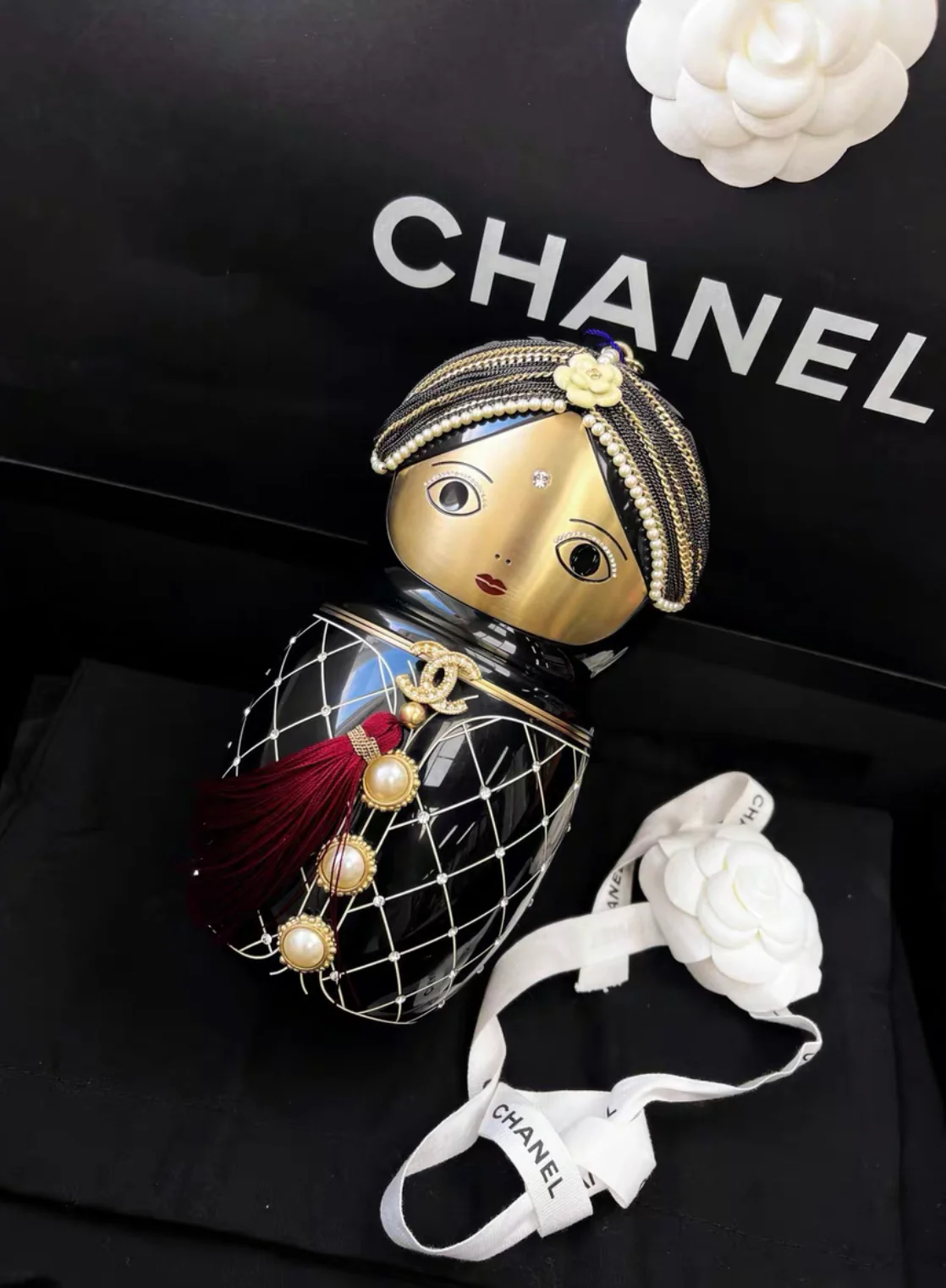 Chanel 2012 Paris-Bombay Black Lucite Métiers d’Art Matryoshka Runway Bag