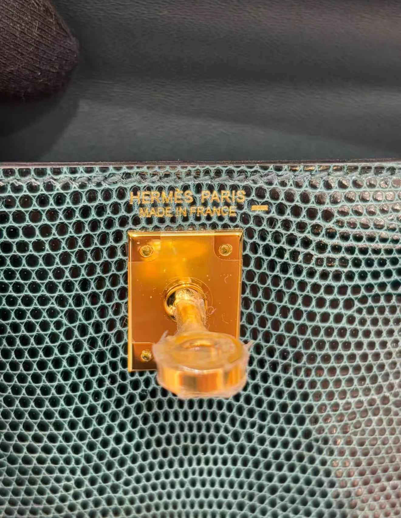 Hermes mini Kelly Vert Cypress Lizard leather Gold Hardware