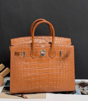 Hermes Birkin 25 Sellier Gold Matte Alligator Palladium hardware