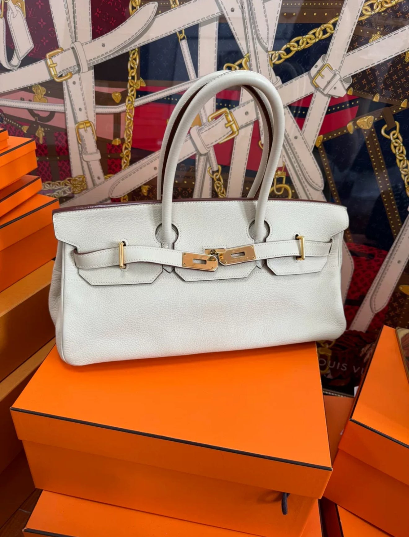 Hermès Birkin Shoulder white Togo Leather Gold Hardware