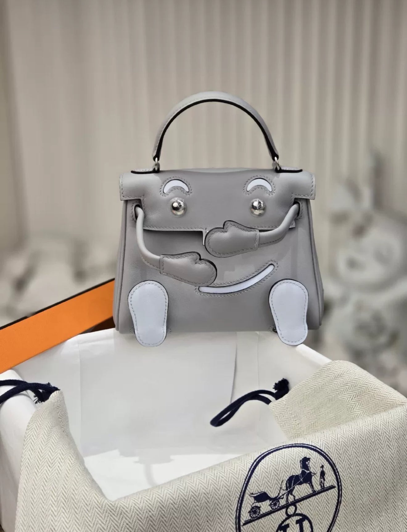 Hermès Kelly Doll Blue Glacier  Blue Brume Palladium Hardware