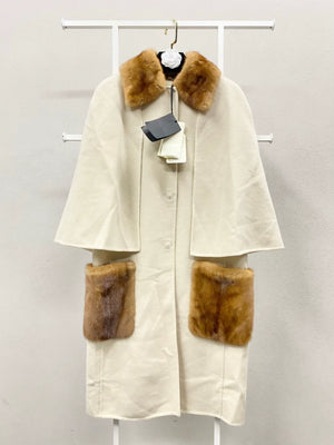 Fendi cashmere mink fur cape coat