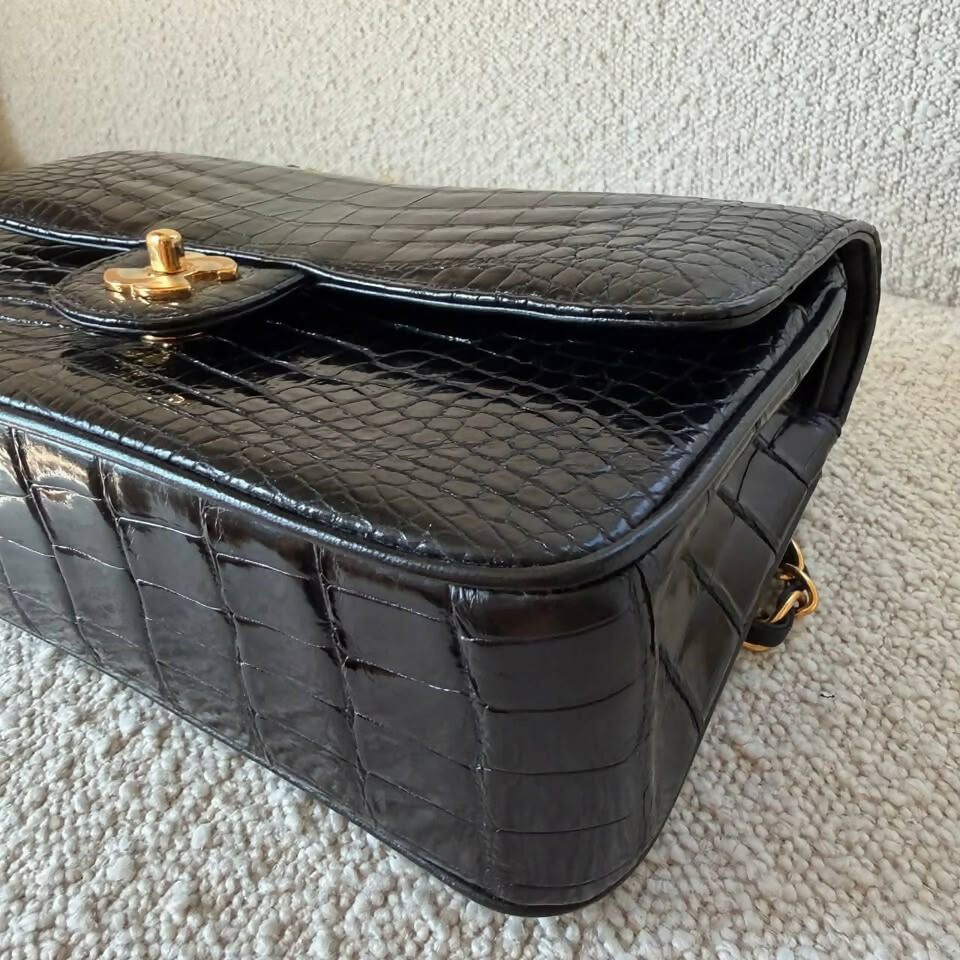 Chanel Vintage Medium Flap Bag – Black Crocodile | 1997 | 24K Gold Hardware