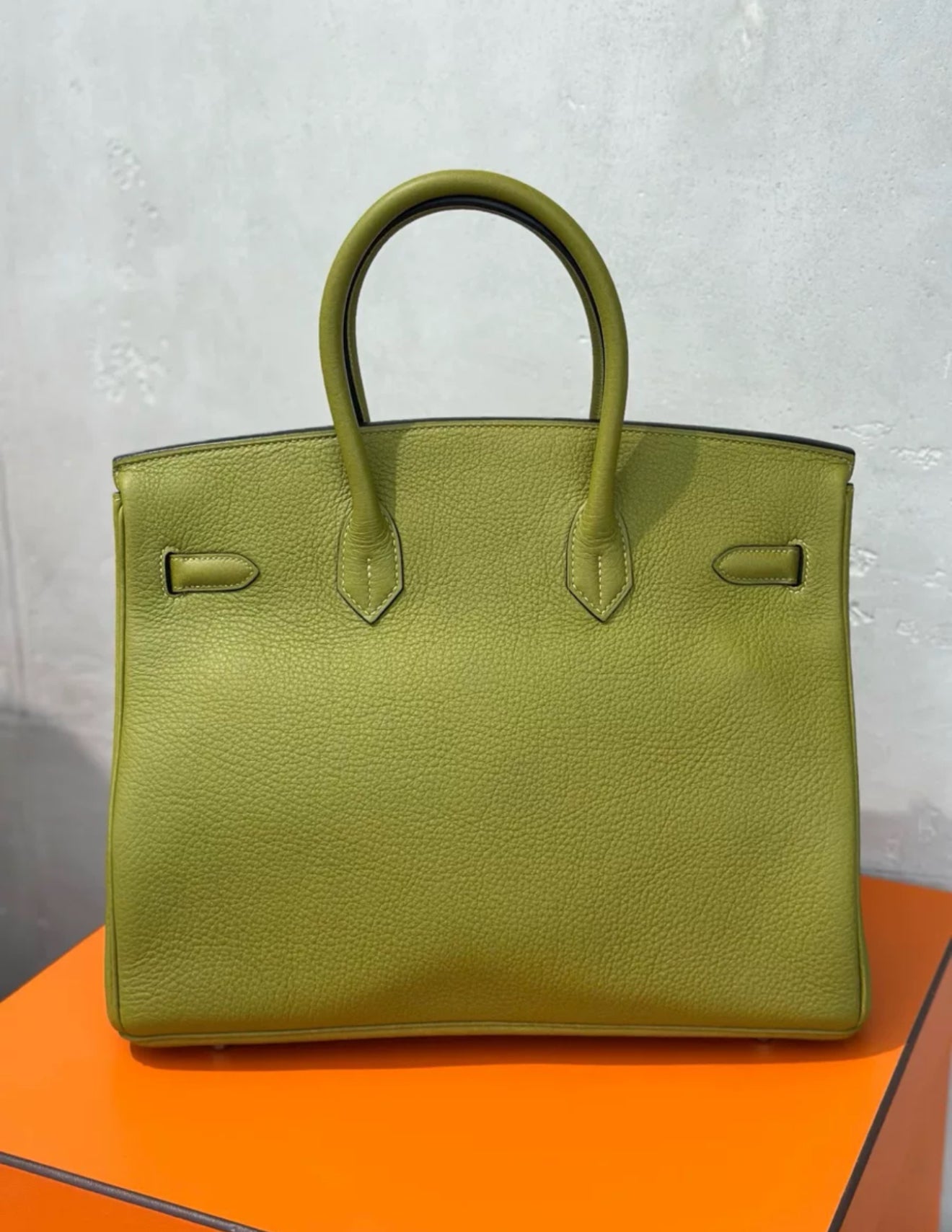 Hermes Birkin 35 Vert Anis Togo Leather Palladium Hardware
